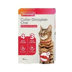 Beaphar Collier Dimpylate Contre Puces Et Tiques Pour Chat Rouge