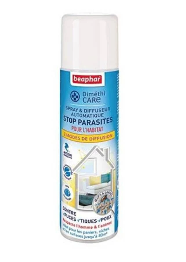 Beaphar Diméthicare Spray Et Diffuseur Automatique Stop Puces Pour L'habitat 250 Ml