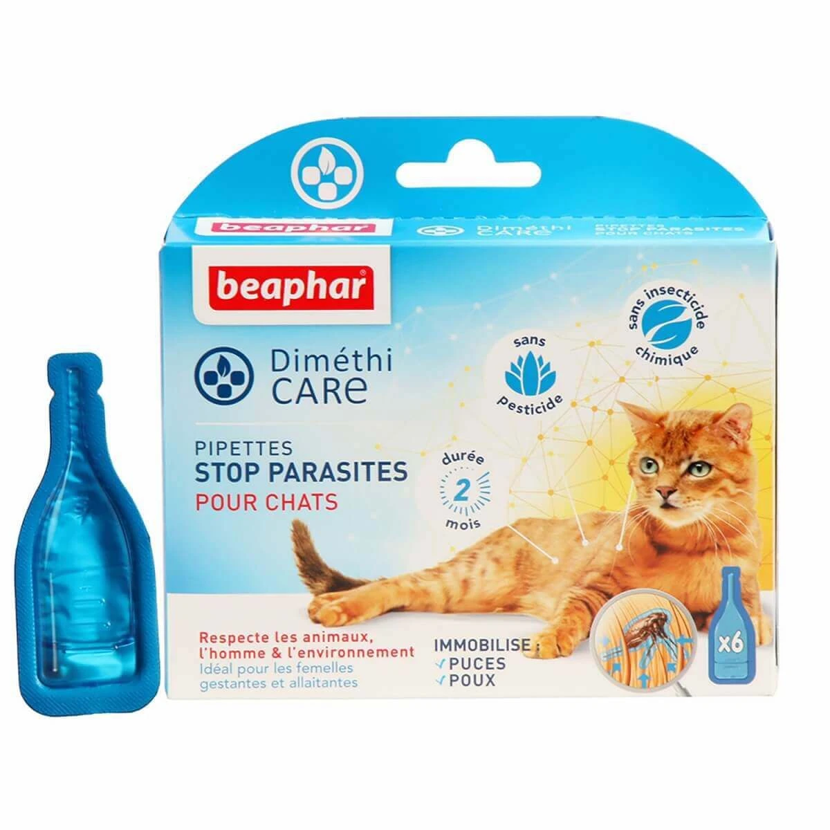 Beaphar Diméthicare Stop Parasites 6 Pipettes Pour Chats
