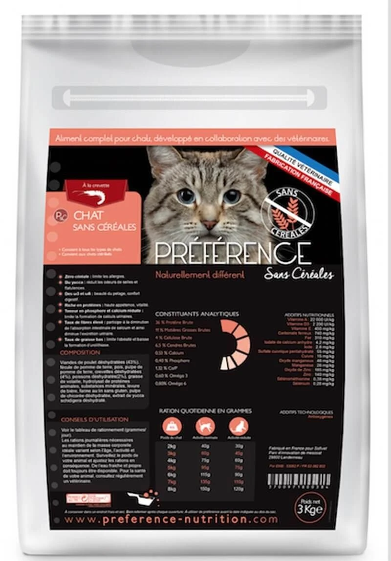 Préférence Croquettes Chat Sans Céréales 3 Kg