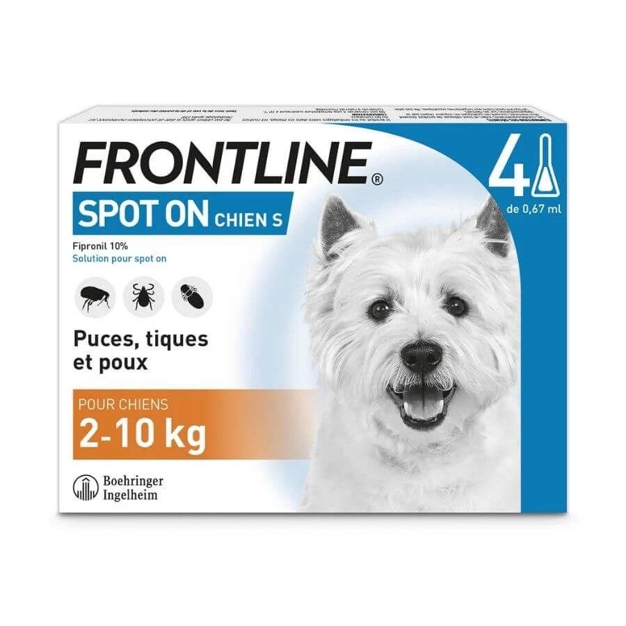 Frontline Spot On Chien De 2-10 Kg 4 Pipettes