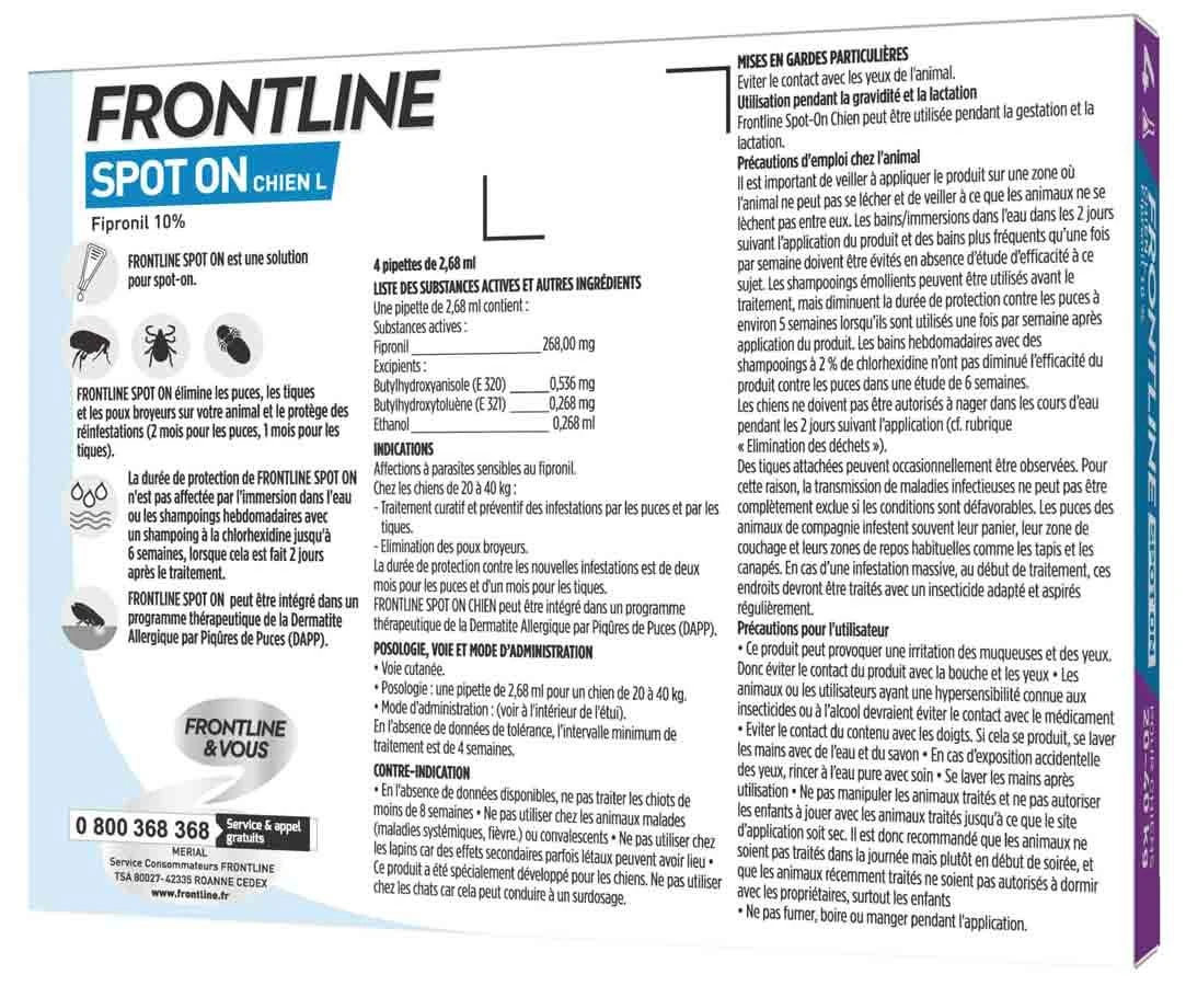 Frontline Spot On Chien De 40-60 Kg 6 Pipettes – Image 2