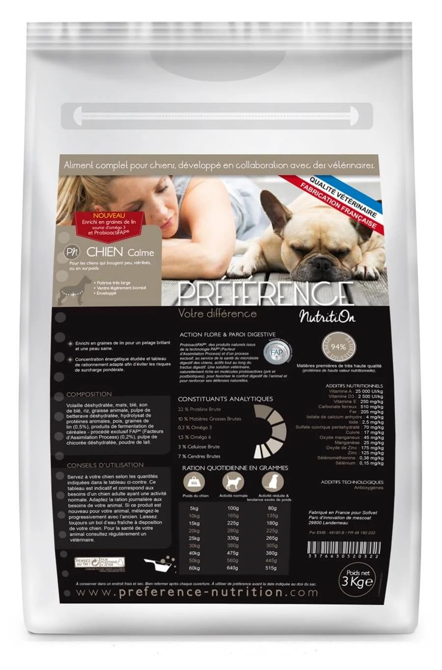 Préférence Chien Calme 3 Kg