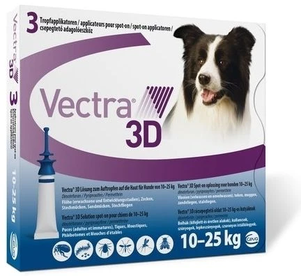 Vectra 3D Chien 10 Ă 25 Kg 3 Pipettes